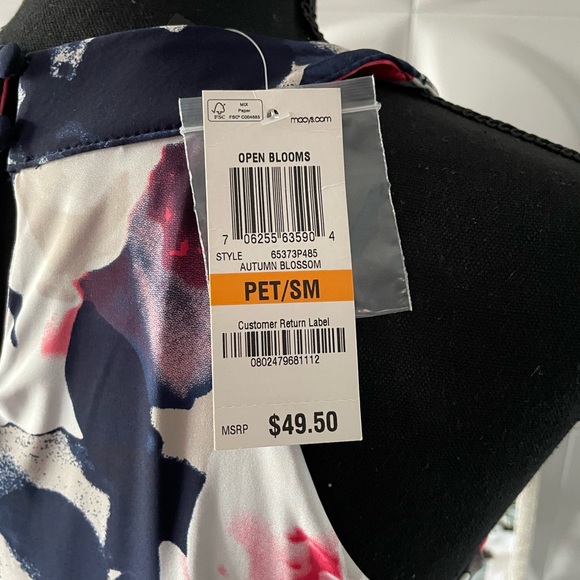 INC International Concepts Women's Sleeveless Floral Top Size Petite Small NWT - Picture 5 of 6